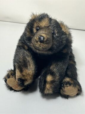 Ditz Designs Realistic Black Bear Plush 14”  Hen House Vintage Stuffed Animal